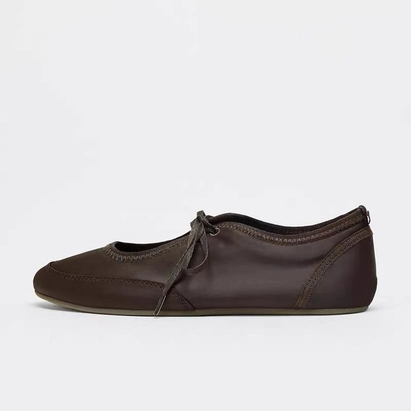 Ballerines Satin Marron
