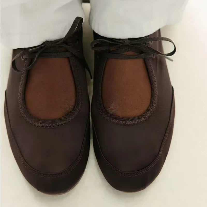 Ballerines Satin Marron