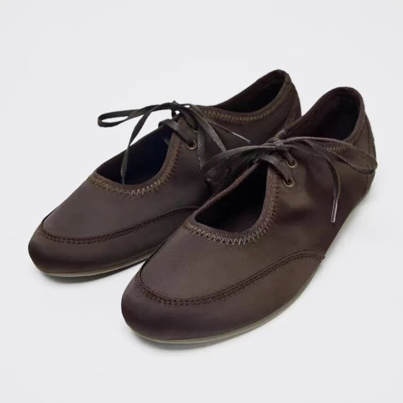 Ballerines Satin Marron